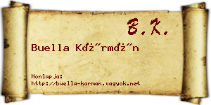 Buella Kármán névjegykártya
